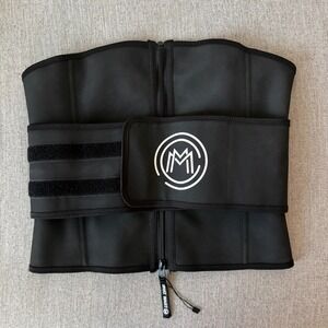 What Waist Waist Trainer Corset Belt Black Size XL Zipper Hook & Loop